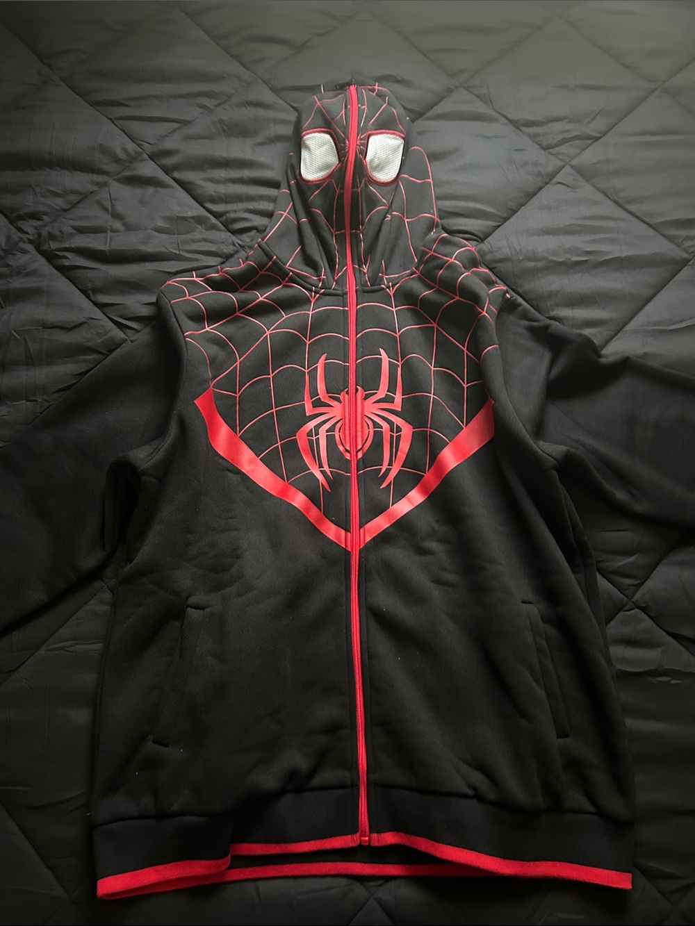 Marvel Men’s Black & Red Spider Zip-Up Hoodie